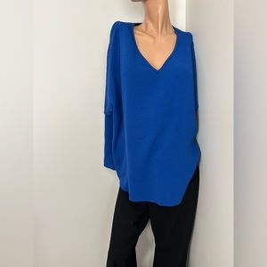 Entro (PinkBlush) Short-Sleeve Maternity Blouse | Royal Blue | Size L